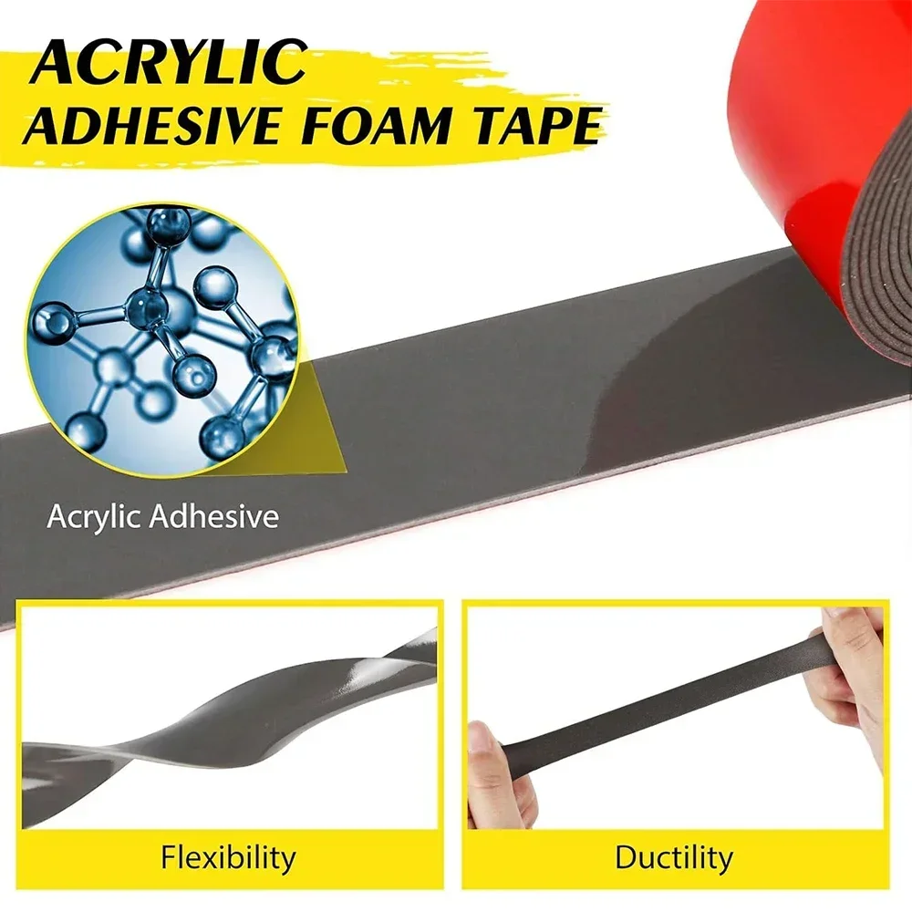 15-3M Strong Double Sided Tape Acrylic Foam Thicken Traceless Adhesive Tapes Waterproof Heavy Duty Mounting Stickers Home Car