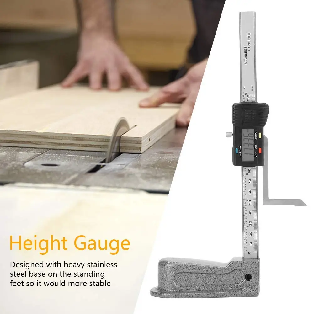 6 inch Digital Electronic Height Gauge 0-150mm Electronic Stainless Steel Calipers Measuring Tools