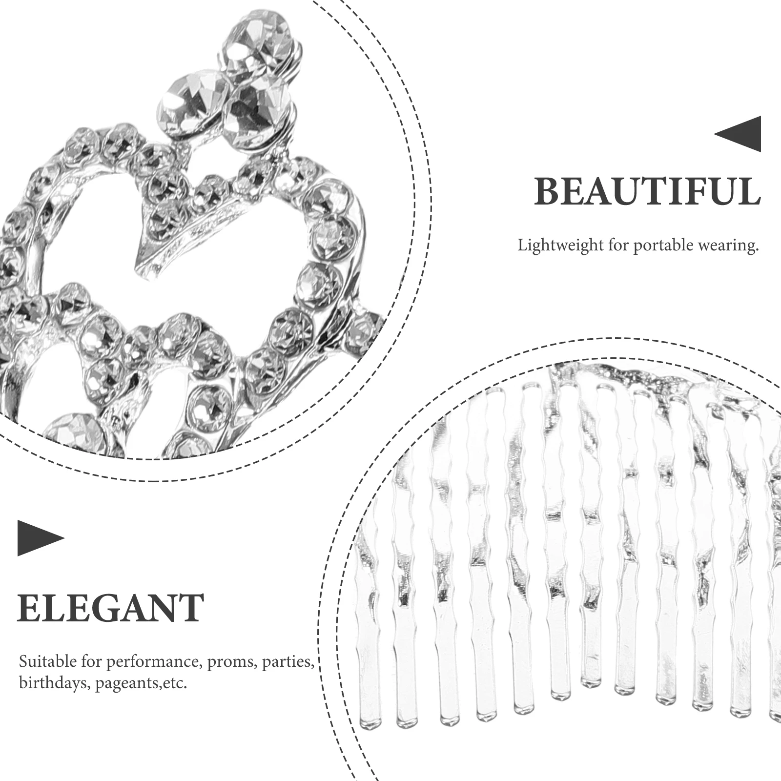 

Rhinestone Crown Comb Girls Headband Kids Korean Version Crystal Headdress Child