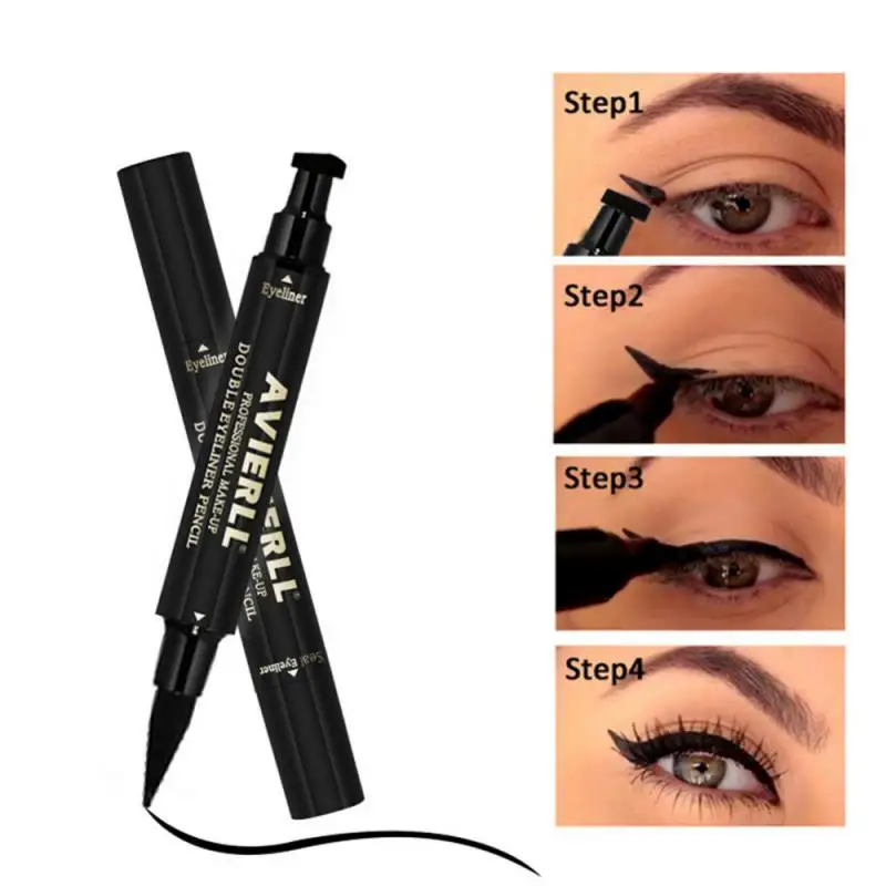 Waterproof Double-headed Liquid Eyeliner pen Quick Drying Printing Eyeliner Stamp Pencil cat Eye Cosmetics Makeup Tool