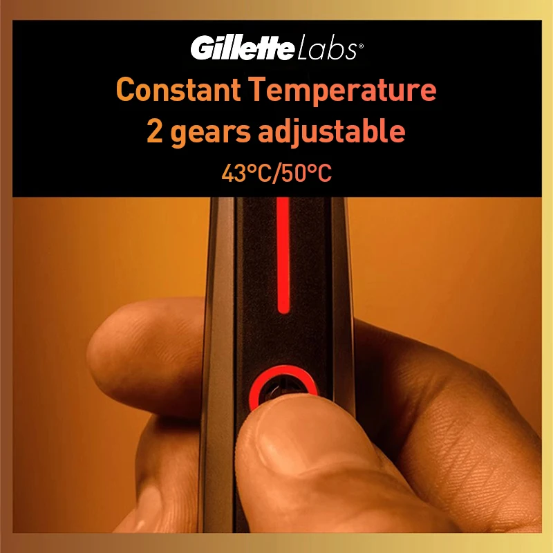 Gillette Labs Heated Razor , Gillette Men's Razor , Heated shaver, wireless charging base, 5-layer shaver blades