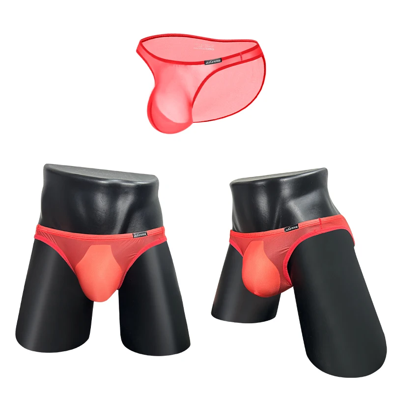 Sexy Safari Panties Underpants Mini Slip Brief Men Lingerie Men's Mesh Briefs Low Underwear Bikini Ultra Thin Tight Men's Briefs