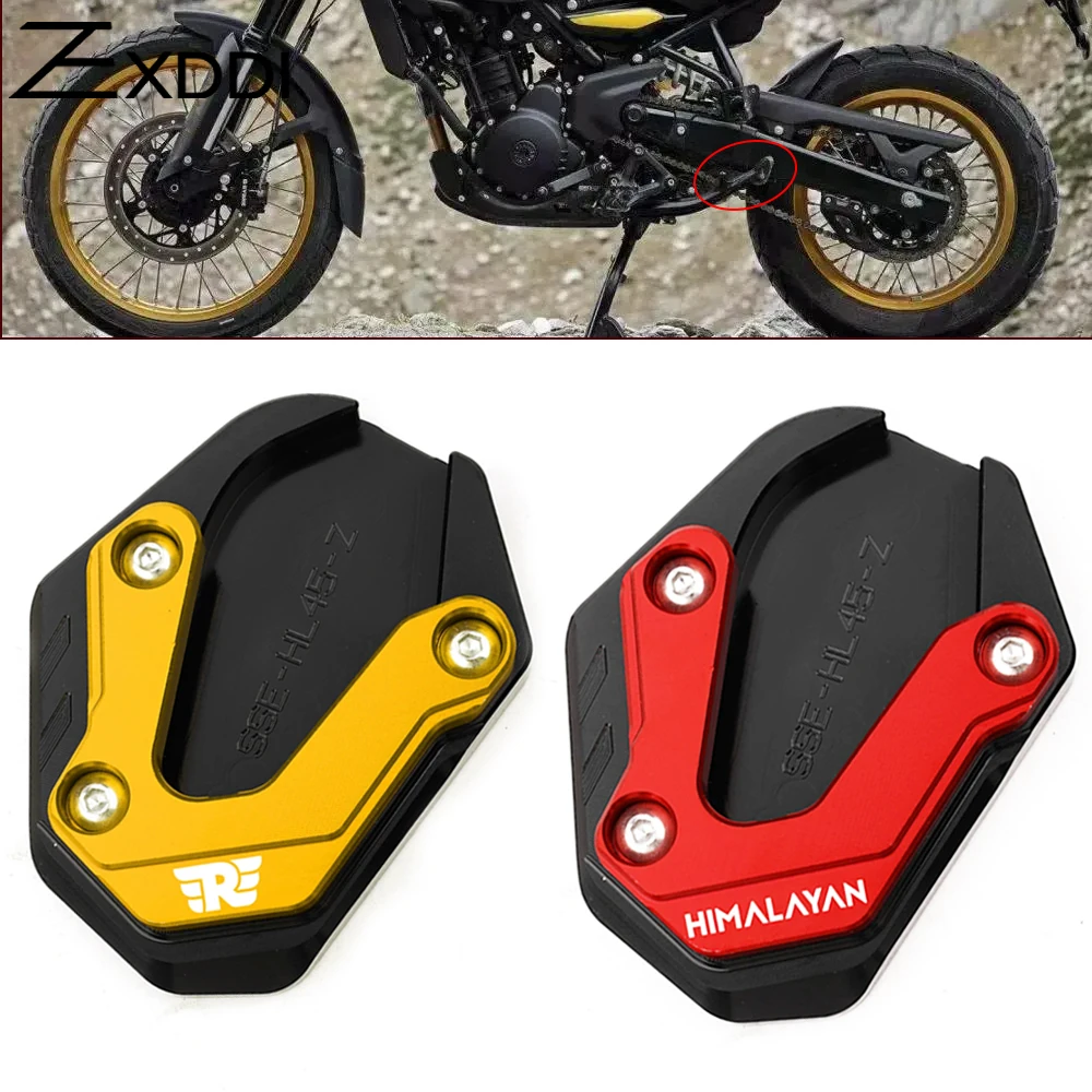 

For Royal Enfield Himalayan450 Himalayan 450 2024 2025 2026 Motorcycle Side Stand Enlarged Pad Foot Kickstand Tire Valve Caps