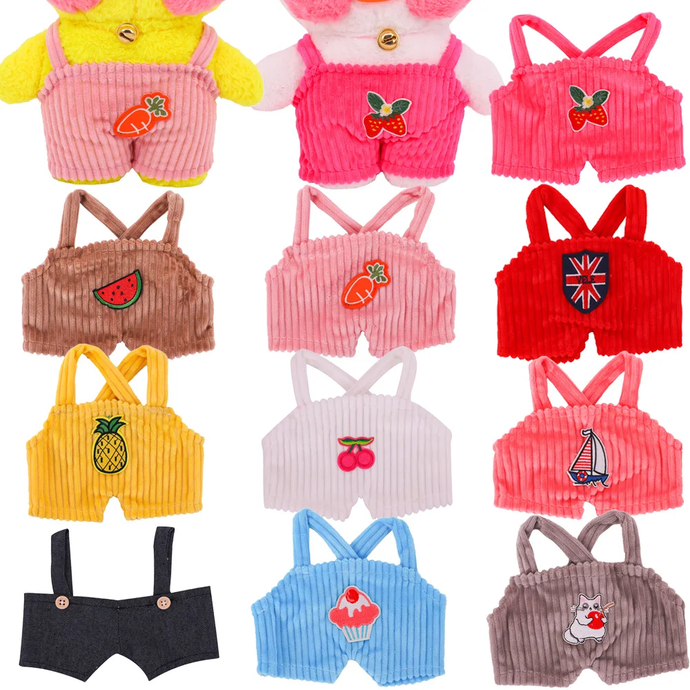 

Doll Clothes Overalls For 30cm Lalafanfan Doll Accessories Yellow Duck Plush Stuffed Animal Toys Clothes Girl's Toys Birthday Gi