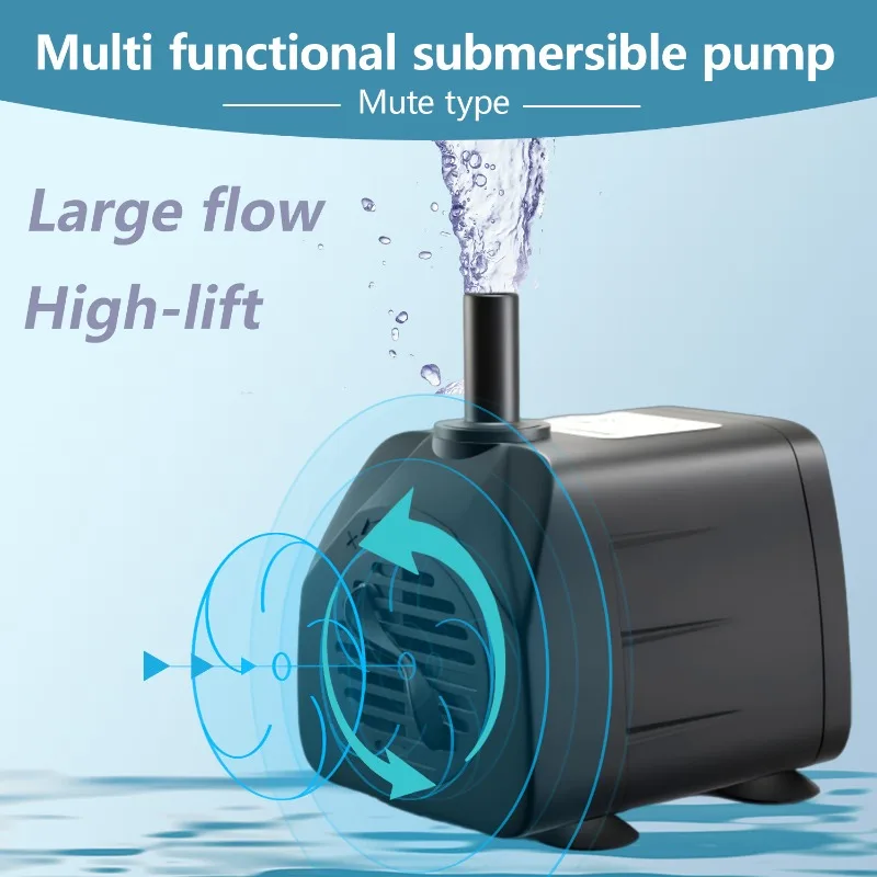 110V US Standard Submersible Aquarium Circulation Pump, Rock Garden Silent Submersible Pumps, Pond Waterfall Pumps