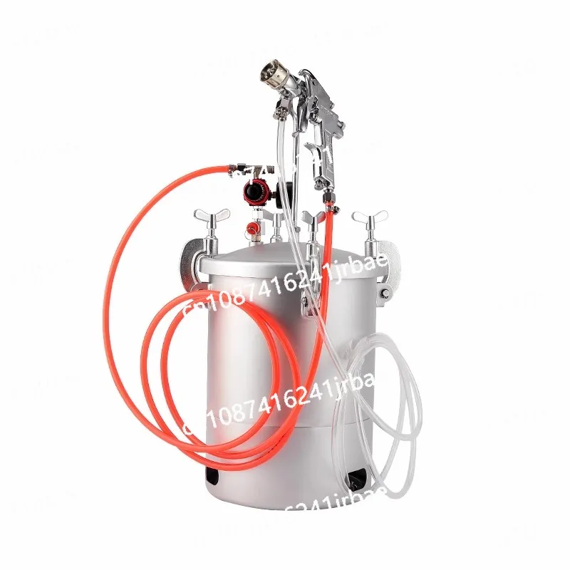 High Pressure Paint Pot Feed Spray Gun 1.5mm Nozzle Paint Sprayer 10L Capacity Home Commercial Painting Coating