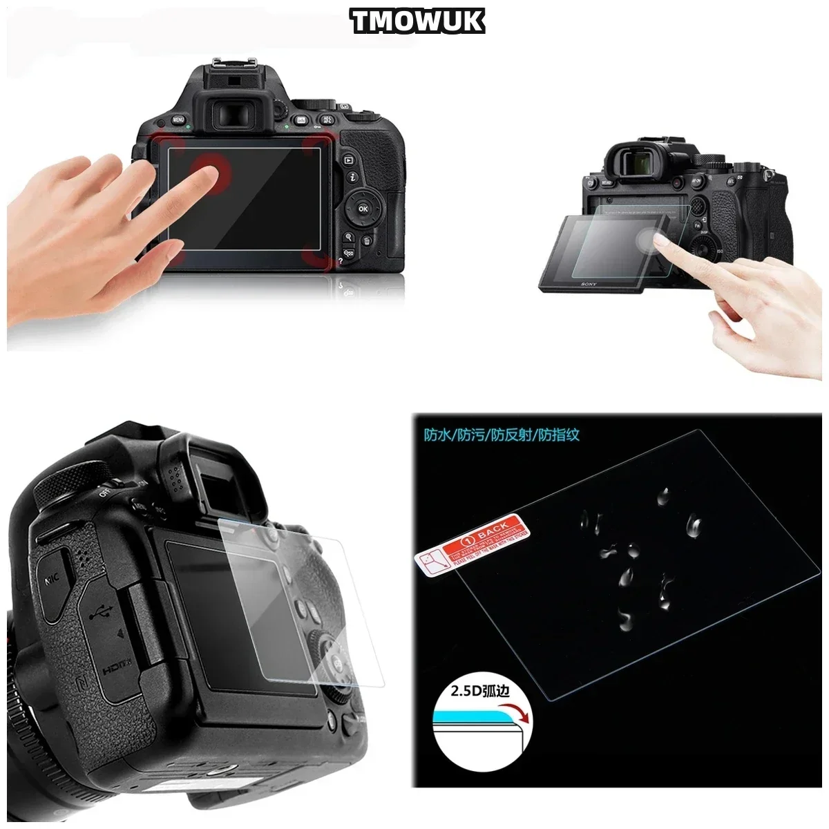 For Canon 5D2 HD Clear Anti-Scratch Tempered Glass Screen Protector 9H Hardness Camera LCD Film