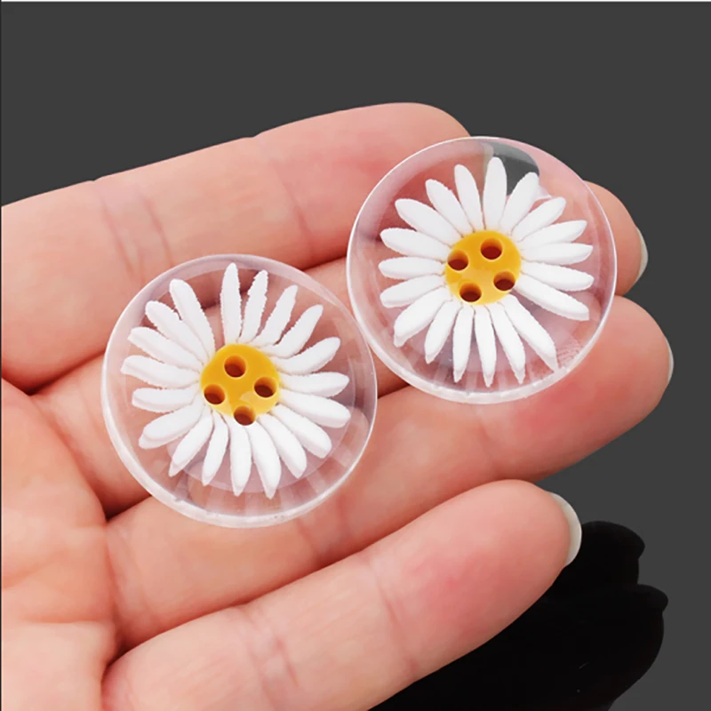 

10/20Pcs Daisy Resin Buttons 11.5-30MM Hand Sewing Buttons for Shirts Sweaters Coats Clothing DIY Craft Sewing Accessories