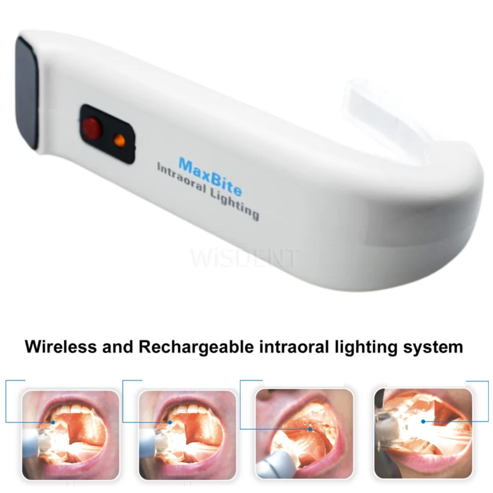 Maxbite Intraoral LED Lamp With Suction Tube Lighting Wireless Rechargeable Mouth Autocalve Surgical Front Lamp Teeth Whitening