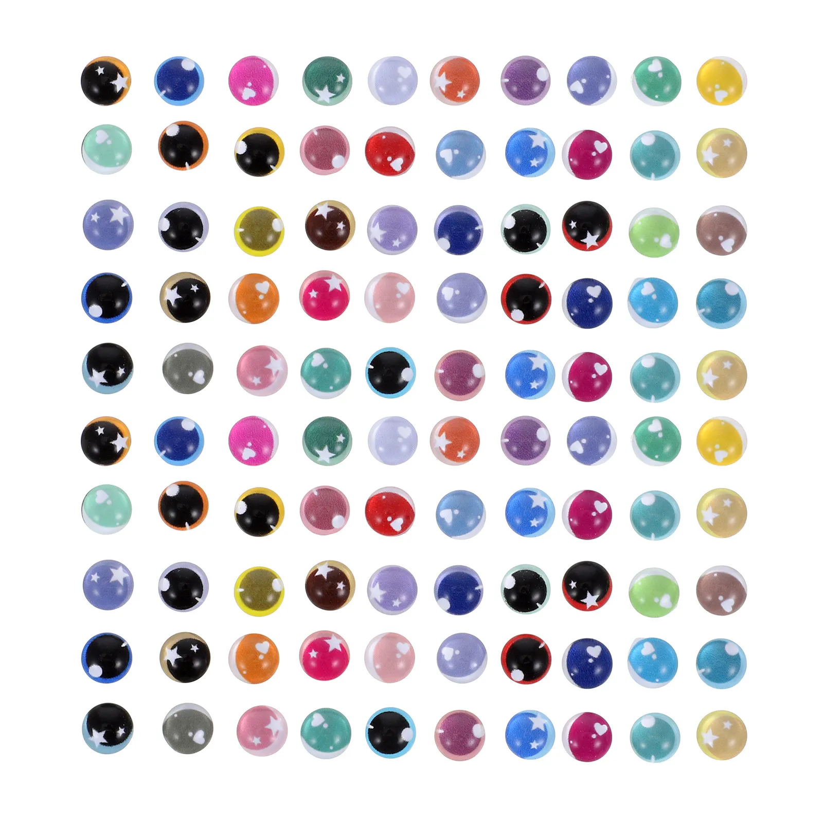 

100Pcs Crystal Glass Flatback Eyes Realistic Eye Cabochons for DIY Stuffed Animals Crochet Puppets Bears Crafts 8Mm
