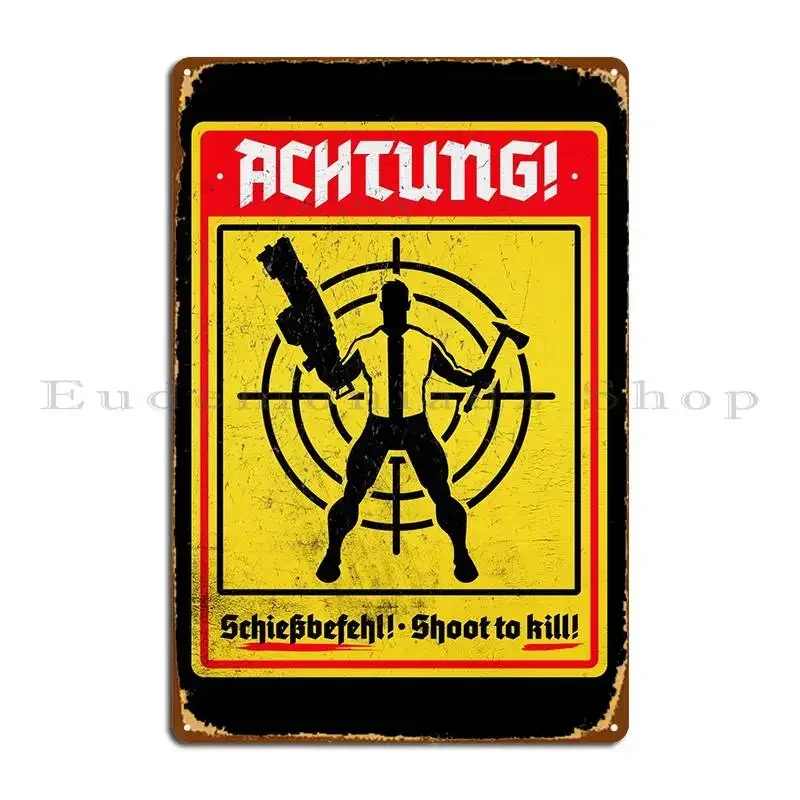 Achtung Terror Billy Metal Plaque Poster Club Cave Wall Mural Cave Designs Tin Sign Poster