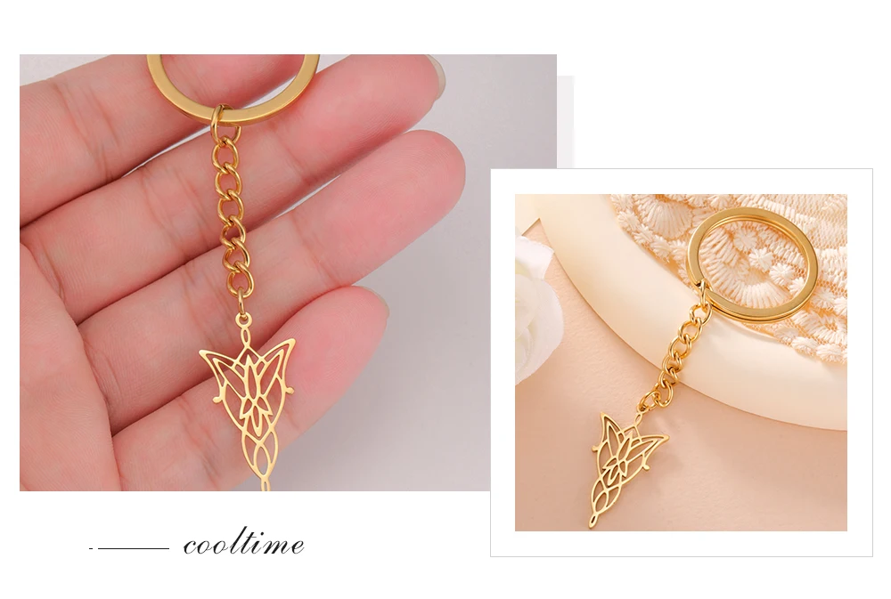 COOLTIME Elfenprinzessin-Anhänger, Schlüsselanhänger, Edelstahl, der Herr der Ringe, Elfenprinzessin, Schlüsselanhänger, Schmuck, Geburtstagsgeschenk 2026 – Detail 13