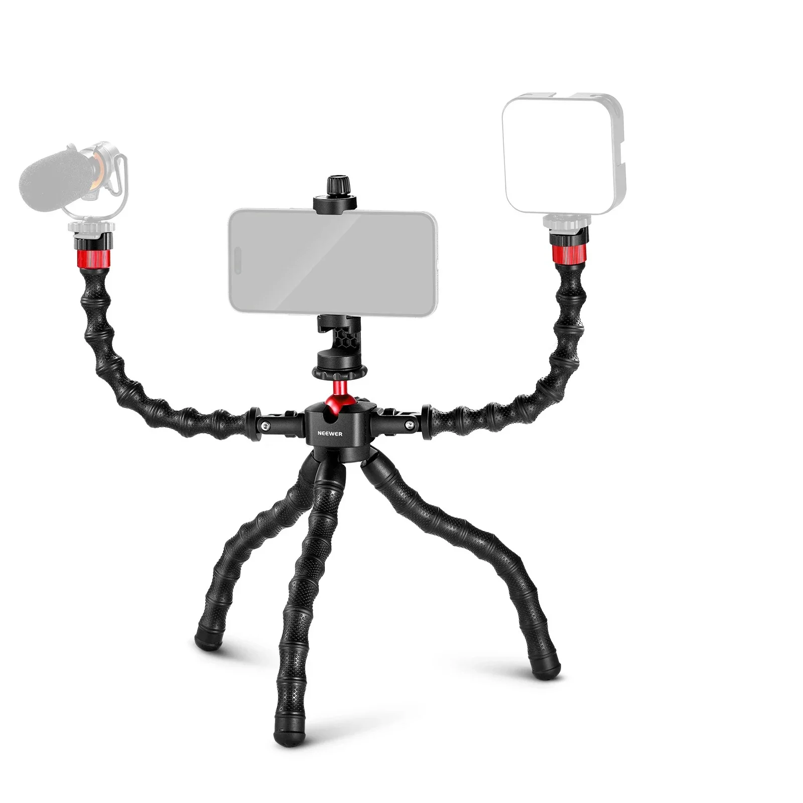 NEEWER T91 Flexible Tripod With Two Magic Arms Travel Mini Tripod For Vlogging Compatible With GoPros Hero 12 15 14 Pro