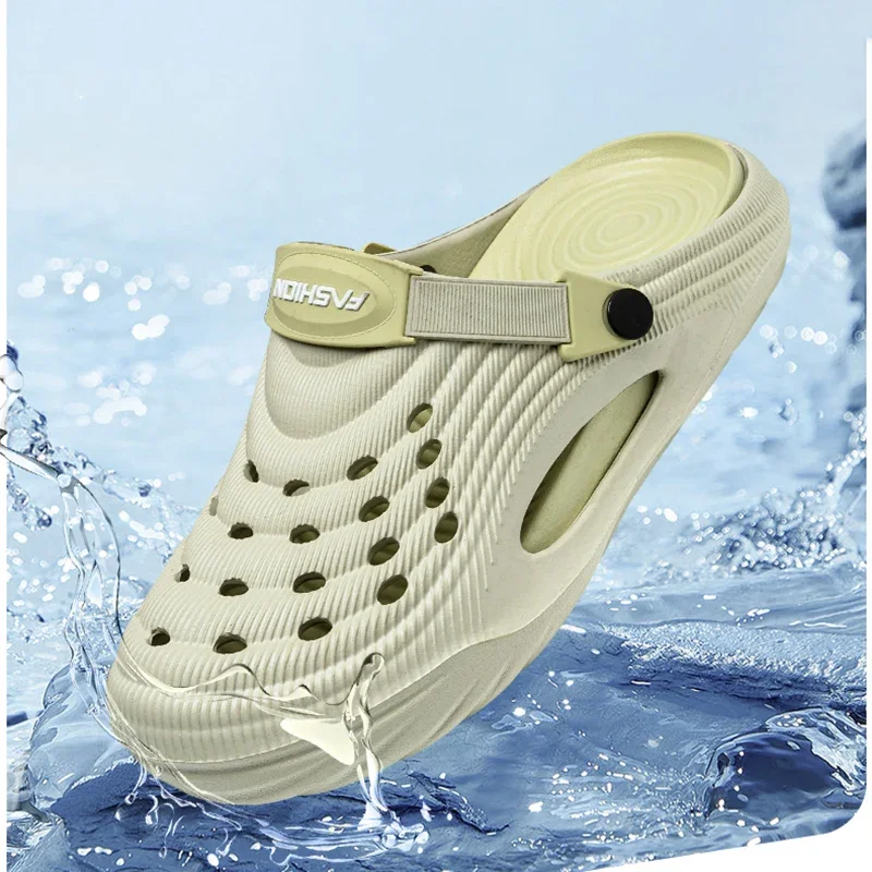 Fashion 2026 Mix Color Men's Comfortable Thick Platform Clogs Summer Beach Outside Couple Slippers Soft Sole EVA Sandals Slides image 4