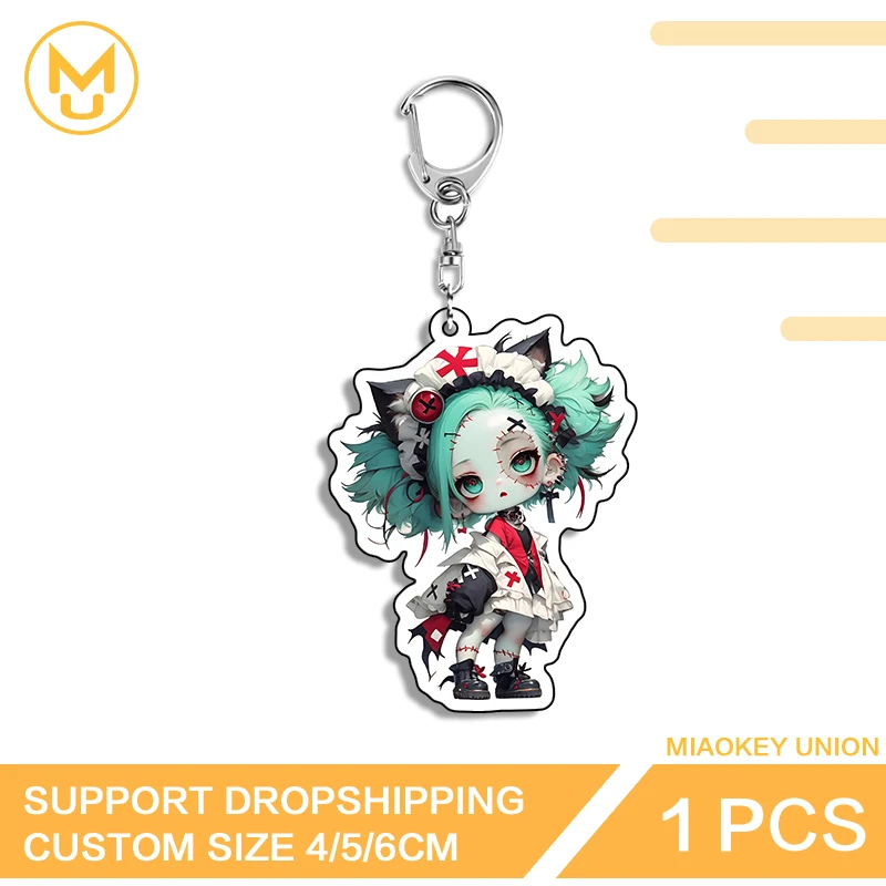 Lovely Monster Toy Amusing Green Creative Personality Enchanting Double Sided Key Chains Adorable Ingenious Anime Decorations