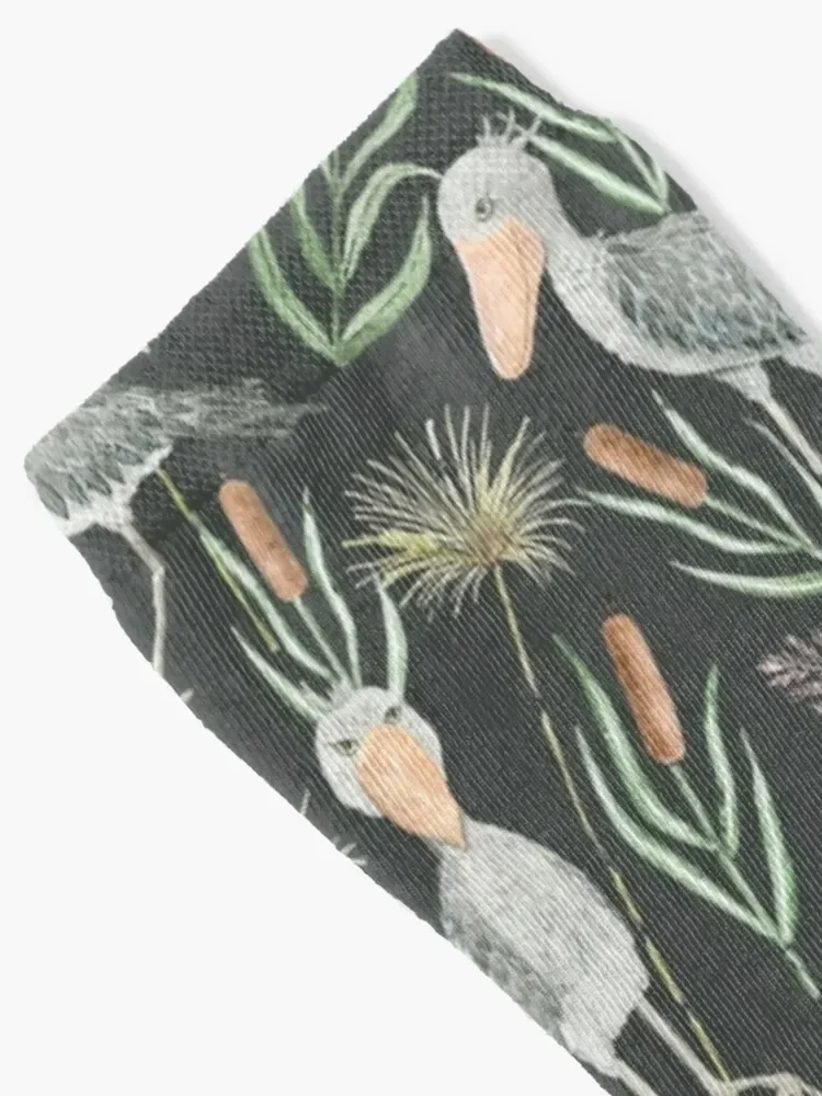 The Magnificent Shoebill | Watercolor Pattern Socks New year's cycling Socks For Man Women's