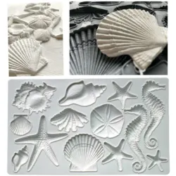 Ocean Series Seashell Mould Silicone Mold Fondant Cake Decorating Tool Gumpaste Sugarcraft Chocolate Forms Bakeware Tools