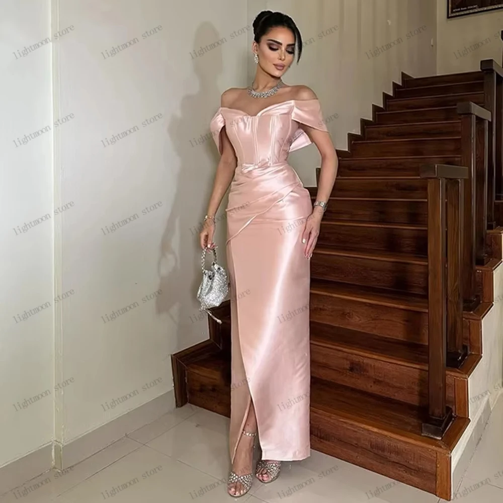 

Elegant Evening Dresses Simple Satin Prom Dress Off The Shoulder Robes For Formal PartySexy Vestidos De Gala Customized 2026