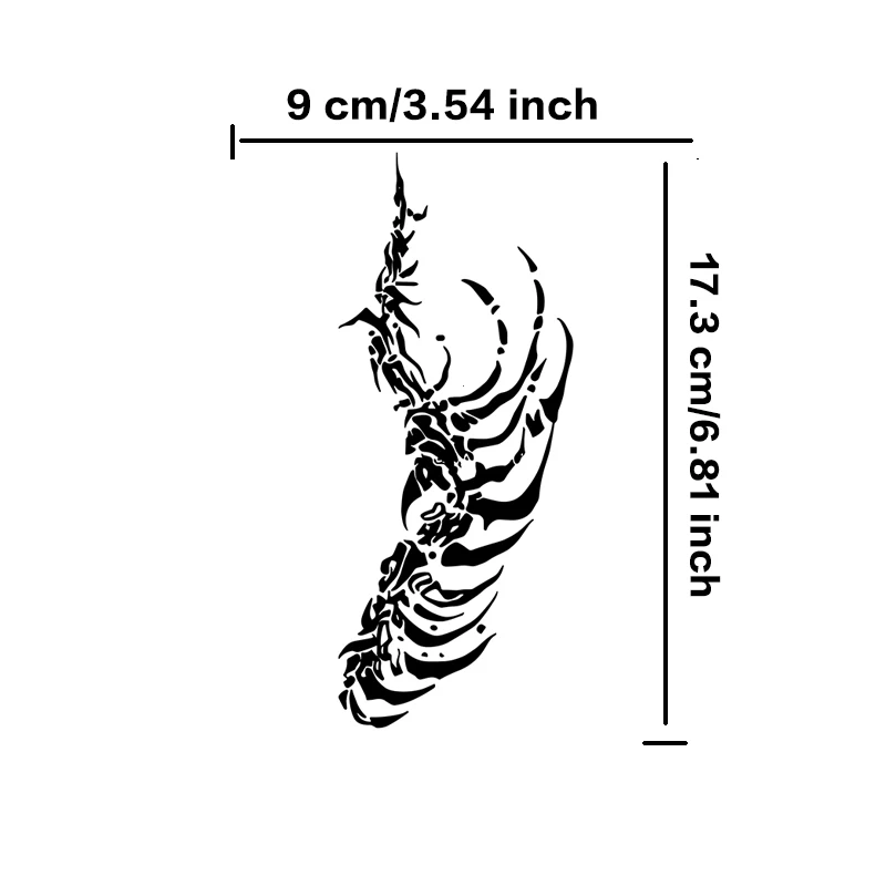 Temporary Tattoos Fake Tatto Half Arm Belly Waterproof Dark Goth Skeleton Herbal Juice Tattoo Sticker Sexy Hotwife Trend Gift