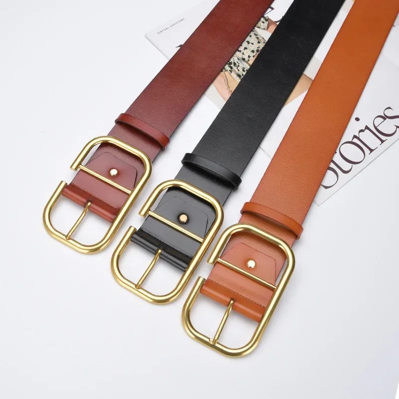 Extra wide genuine leather women's trench coat belt retro coat belt decoration versatile jeans decorative belt female 5.6cmwidth