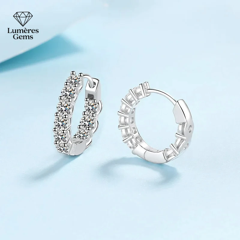 

1.8 Carat Full Set Moissanite Diamond Hoop Earring For Women, High Quality Circle Earrings Sparkling Platinum Pt950 Fine Jewelry