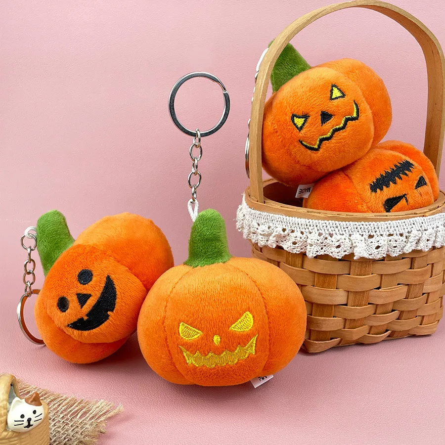 Portachiavi in peluche zucca di Halloween Simpatico peluche Fantasma Ciondolo Borsa Fascino Zaino Accessori per clip Regali per decorazioni per feste horror