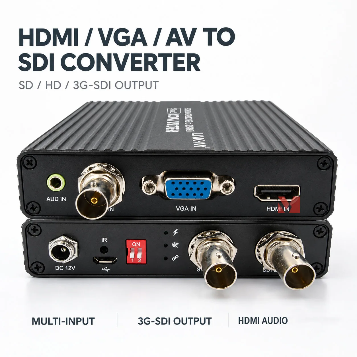 HDMI to 3G-SDI Converter Dual SDI Output VGA/AV to HD-SDI 1080P Video Signal Converter Audio Embed SMPTE424M