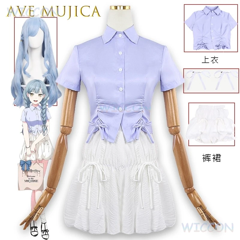 ‌‌‌‌Toyama Shouko Cosplay Costume BanG Dream Ave Mujica Wego Collab Fashion Daily Outfit Anime Character Dress  Role Party Role