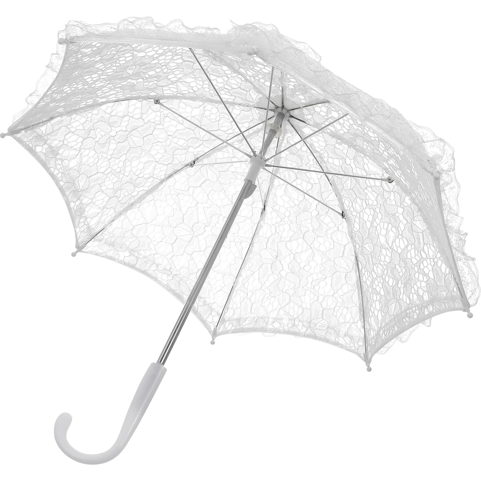 

Lace Umbrella Wedding Umbrellas Parasol White Girls for Vintage Women Fancy Decorations