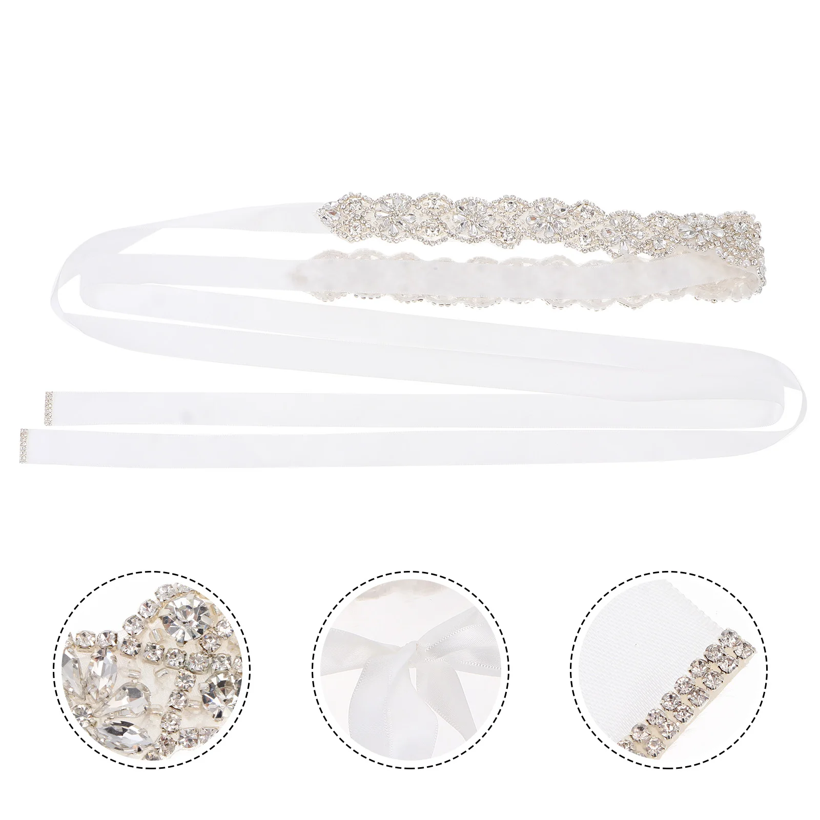 

1pc Rhinestone Pearl Wedding Belt Bride Bridal Waistband Elegant Women Banquet Party Decoration White Durable Light Carry