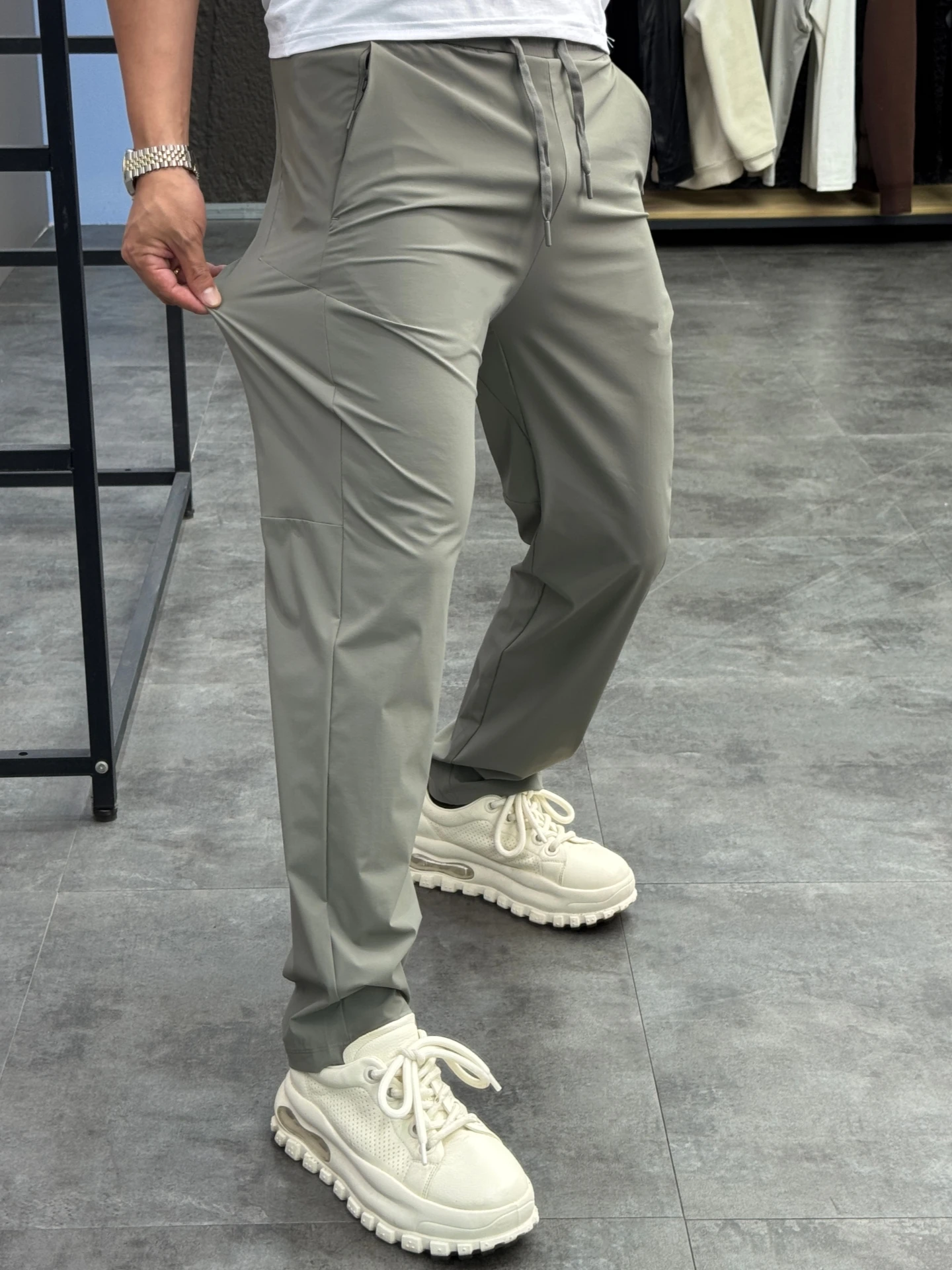 Men's Casual Pants Breathable Quick Dry Sporty Slim Fit Svip Cabinet Spring Summer Lightweight Cool Feeling Pants