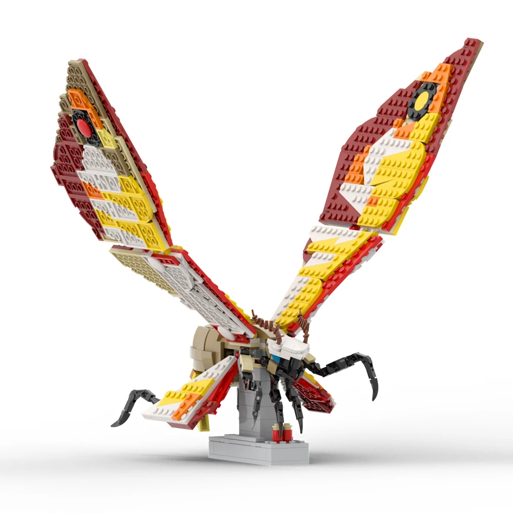 Giant Moth Mothra Model Building Blocks Horror Movie Dinosaurs Robot Monster Butterfly Animal Model Bricks Gifts for Kids Adults