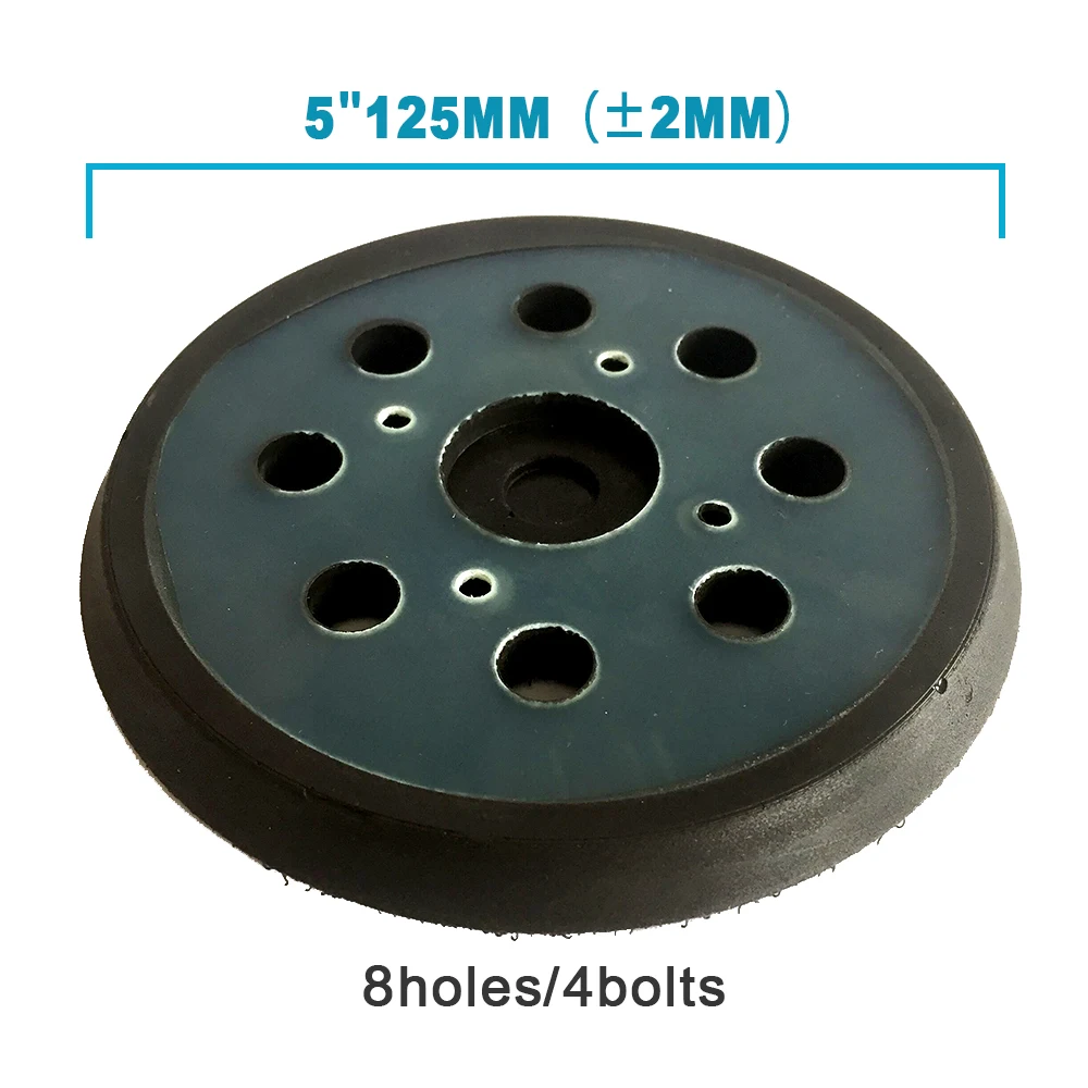 5 inch 8 Hole Replacement Sanding Disc Pad,125mm Backing Plate Hook and Loop Orbital Sander Pads for Most Grinders with 4 Screws
