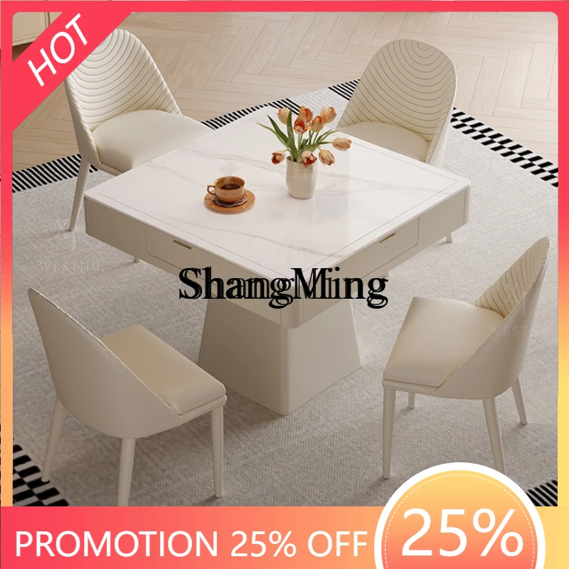 

ZYY exquisite high-end cream style mahjong table dining table dual-purpose living room home multi-functional new model