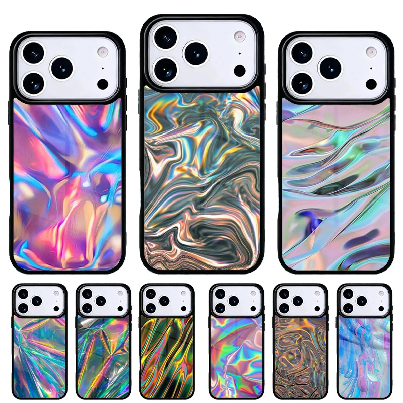Funda holográfica Trippy para iPhone Pro Max – Estampado psicodélico