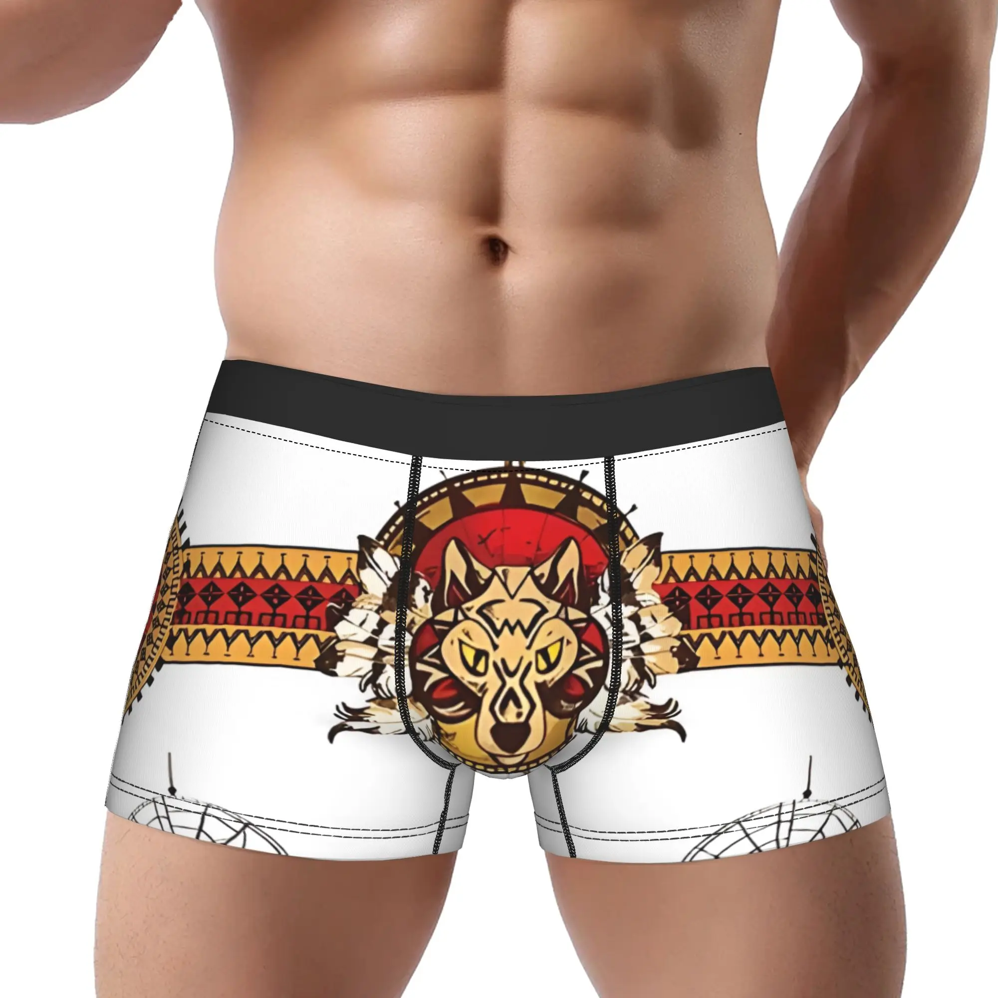 Totem And Magic Underpants Breathbale Panties Men's Underwear Totem Print Shorts Boxer Briefs