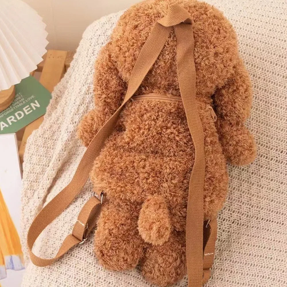 لطيف تيدي الكلب أفخم على ظهره محشوة الحيوان القلطي سعة كبيرة طالب الحقائب المدرسية 35 سنتيمتر جرو اللعب حقائب كتف