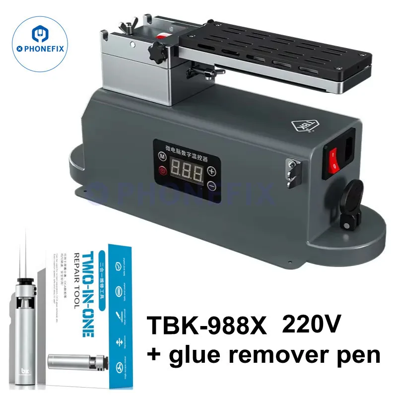 TBK-988X Multi-Function Rotating LCD Heating Separator Machine LCD Glass OCA Polarizer Glue Removal Separation for Phone Repair