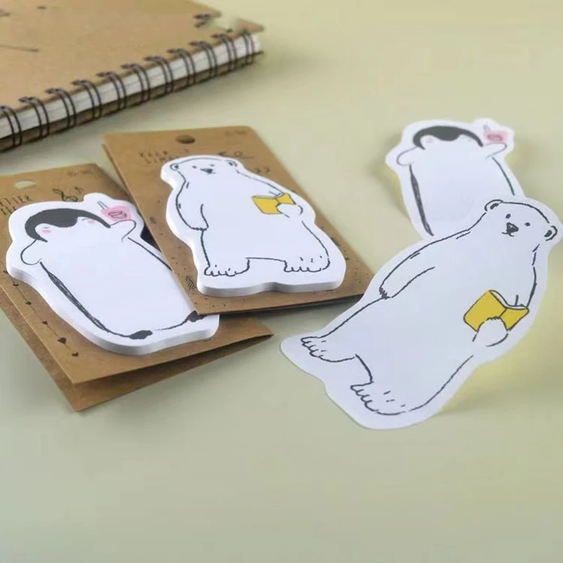 120 Sheets Sticky Notes Cartoon Animal Sticky Adhesive Notes Memo Pads Notes Cute Sticky Pad Self Stick Notepad Page Markers