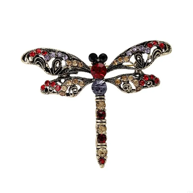 C71D Sophisticated Dragonflies Lapel Pin in Sturdy Farbic Easy to Wear for Parties Supplies and Stage Performances Accessory