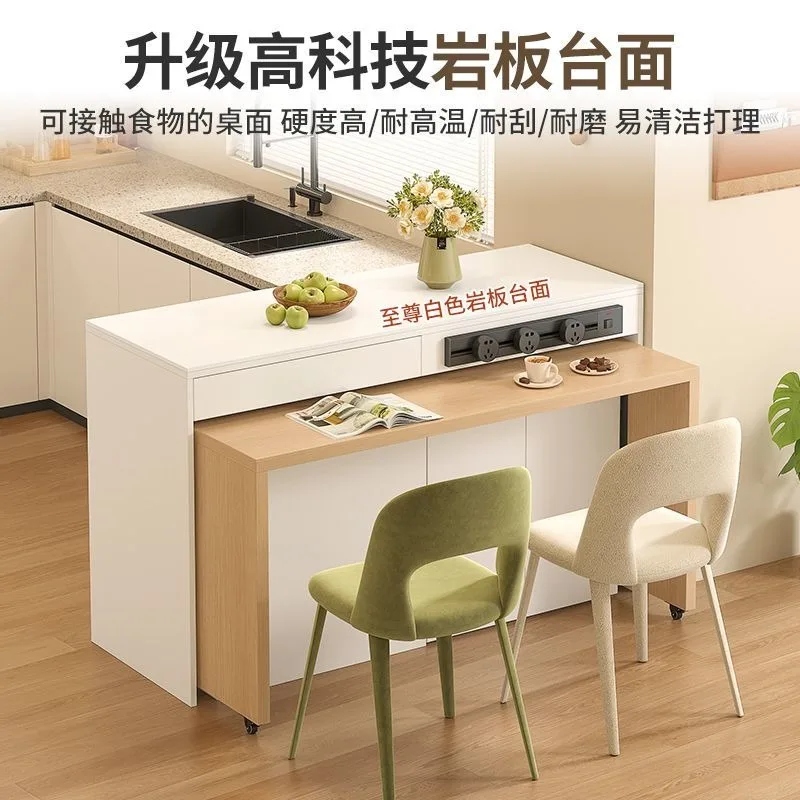 Bar counter household separable split kitchen island table mobile dining table
