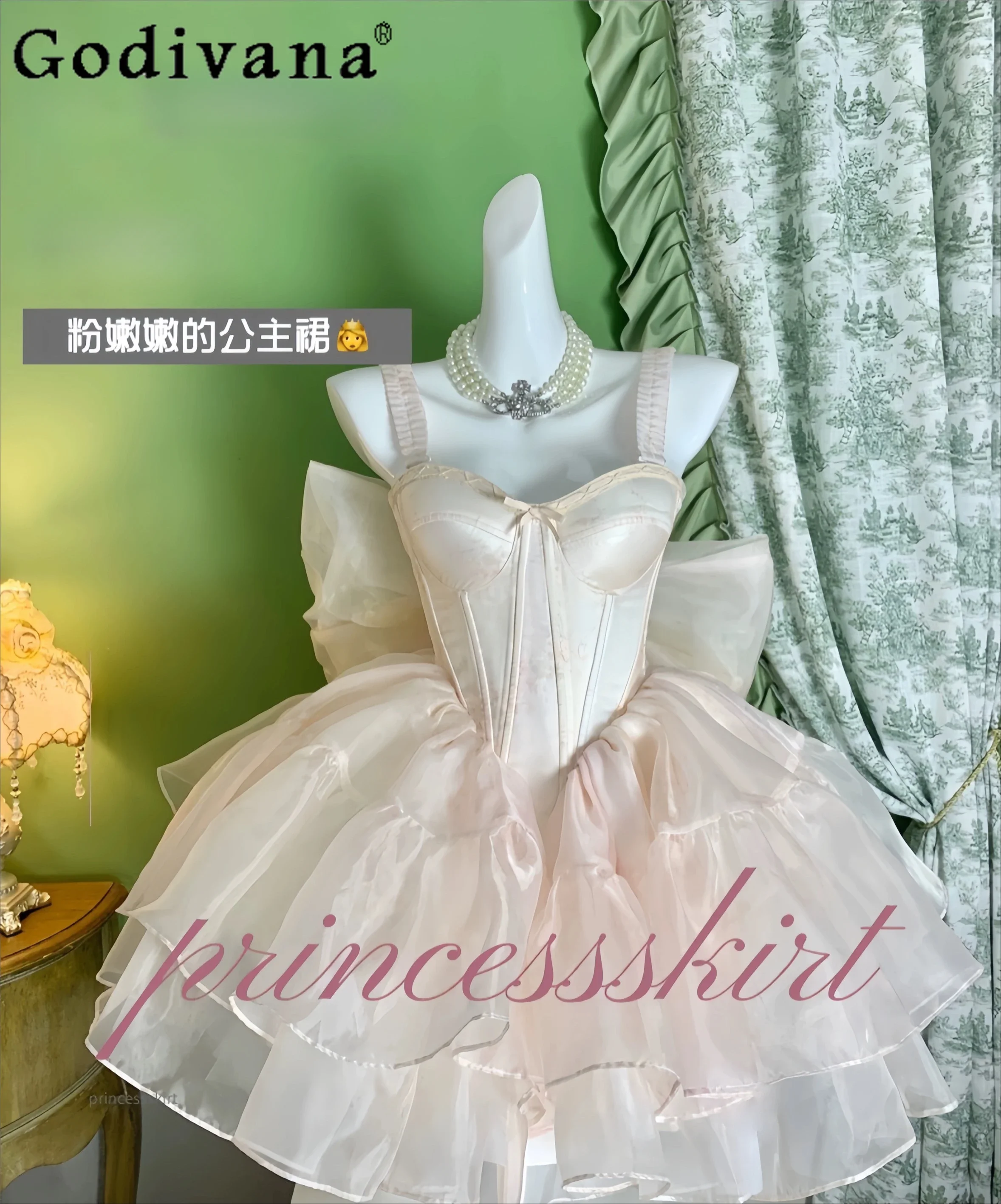 

Princess Ball Gown Dress Women's Lolita Pink Suspender Dress Big Bow High Waist Slim Fit Elegant Sleeveless Strapless Dresses