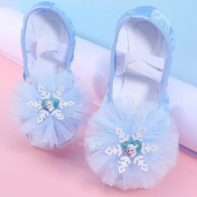 Dance Shoes for Children Women Soft Sole Blue Pink Dancing Shoe for Girls Princess Baby Children\'s Princess Ballerina Shoes