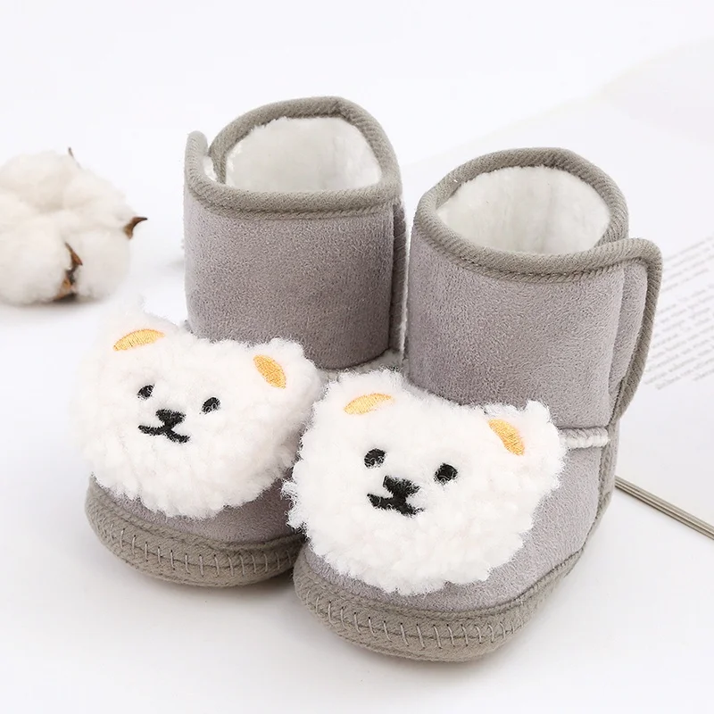 

Newborn Winter Plush Snow Booties Baby Boys Girls Boots Cute Cartoo Soft Comfortable Warming Shoes