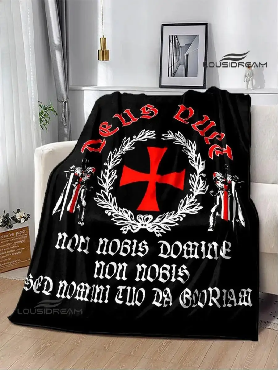 Crusade Cross Templars Knight Printed Throw Blanket Warm Bedding Picnic Home Travel Birthday Gift
