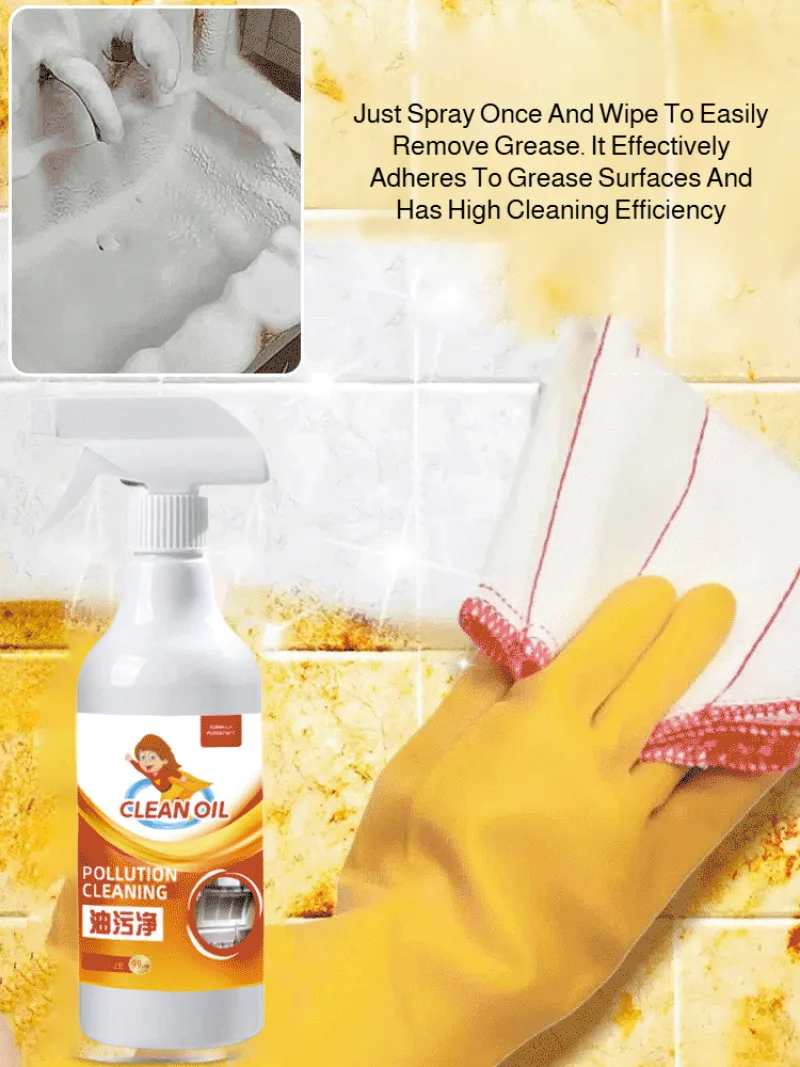 

Multifunctional Kitchen Grease Cleaner Powerful Oil Stain Remover Spray Detergent House Foam Cleaner