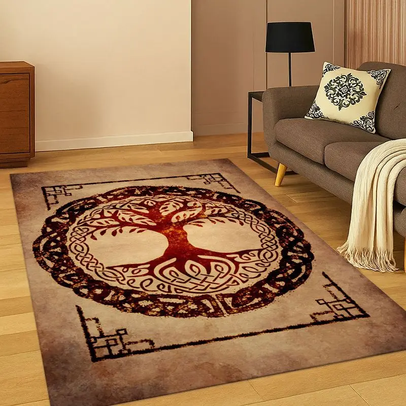 Viking WarriorSymbol Valknut Nordic Valhalla Carpet Rug for Bedroom Living Room Sofa Playroom Doormat Home Decor,kids Non-slip