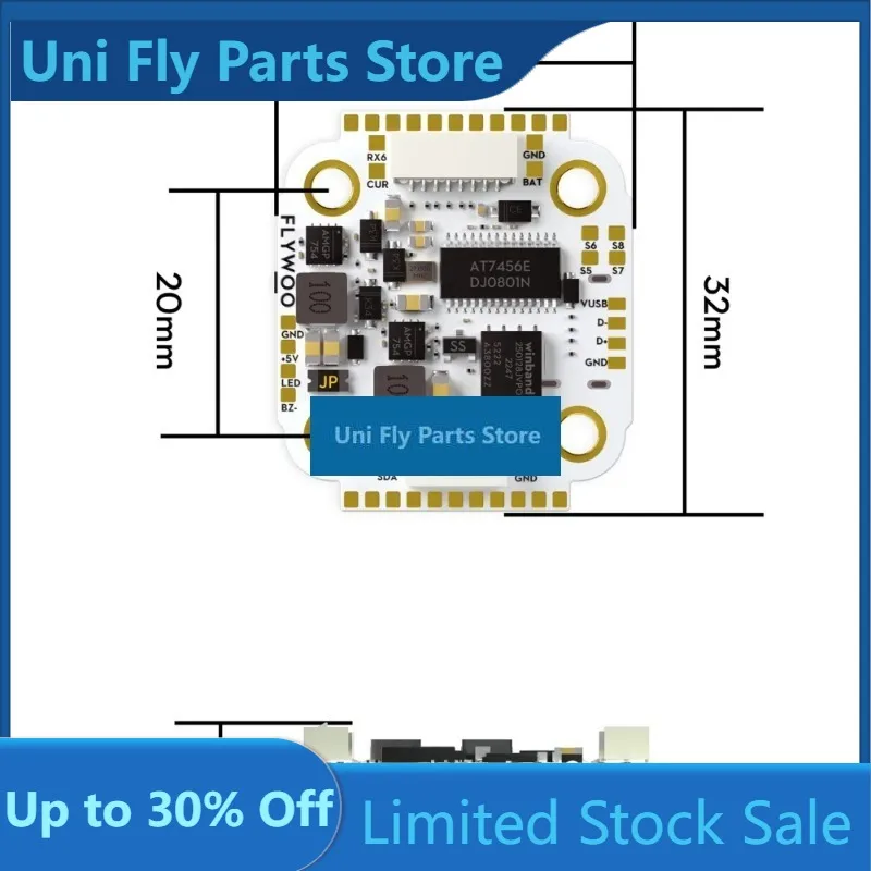 UniFly Flywoo GOKU F722 PRO Mini V2 20x20 Flight Controller FC Plug Play For O4 O4 Pro Air Unit Betaflight FPV Drone