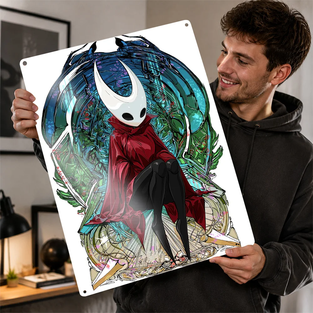 Hornet from Hollow Knight fan art Poster Gaming Wall Art Personalized Vintage Metal Tin Sign for Bedroom Home Decor Gamer Gift