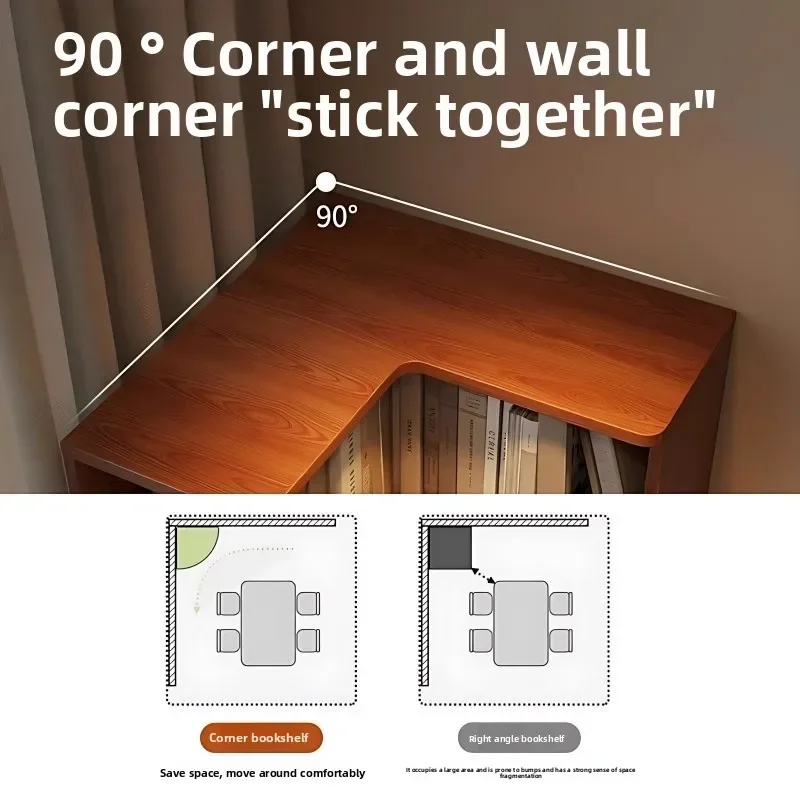 narrow cabinet household storage locker corner bookshelf Bookshelf integrated against the wall corner shelf triangular